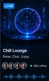 Crush Live chill lounge room